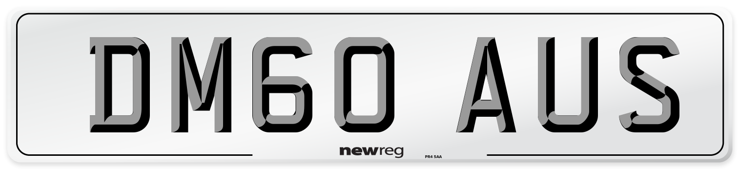 DM60 AUS Number Plate from New Reg